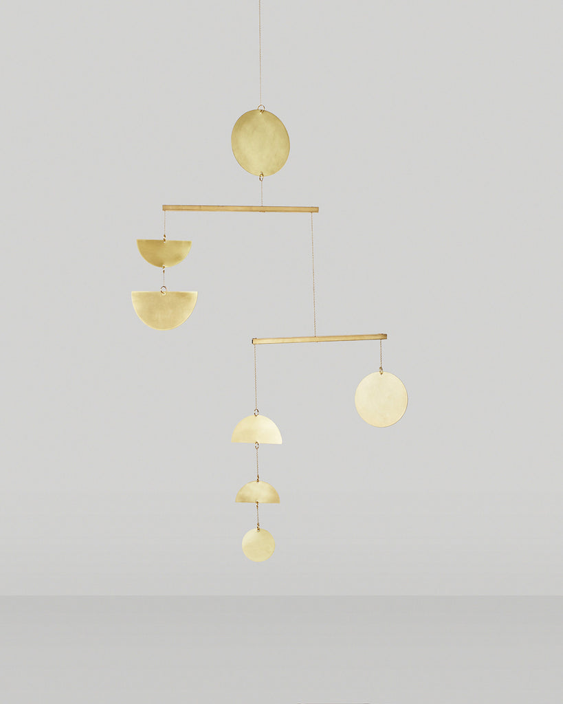 Circle and Line Brass Mobile No. 10