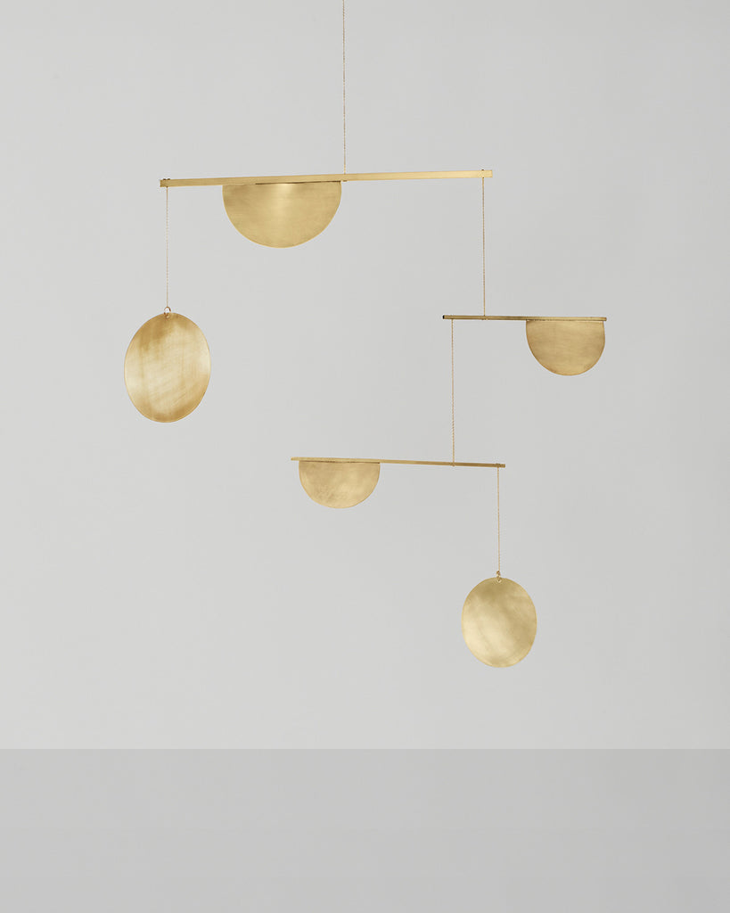 Circle and Line Brass Mobile No. 7