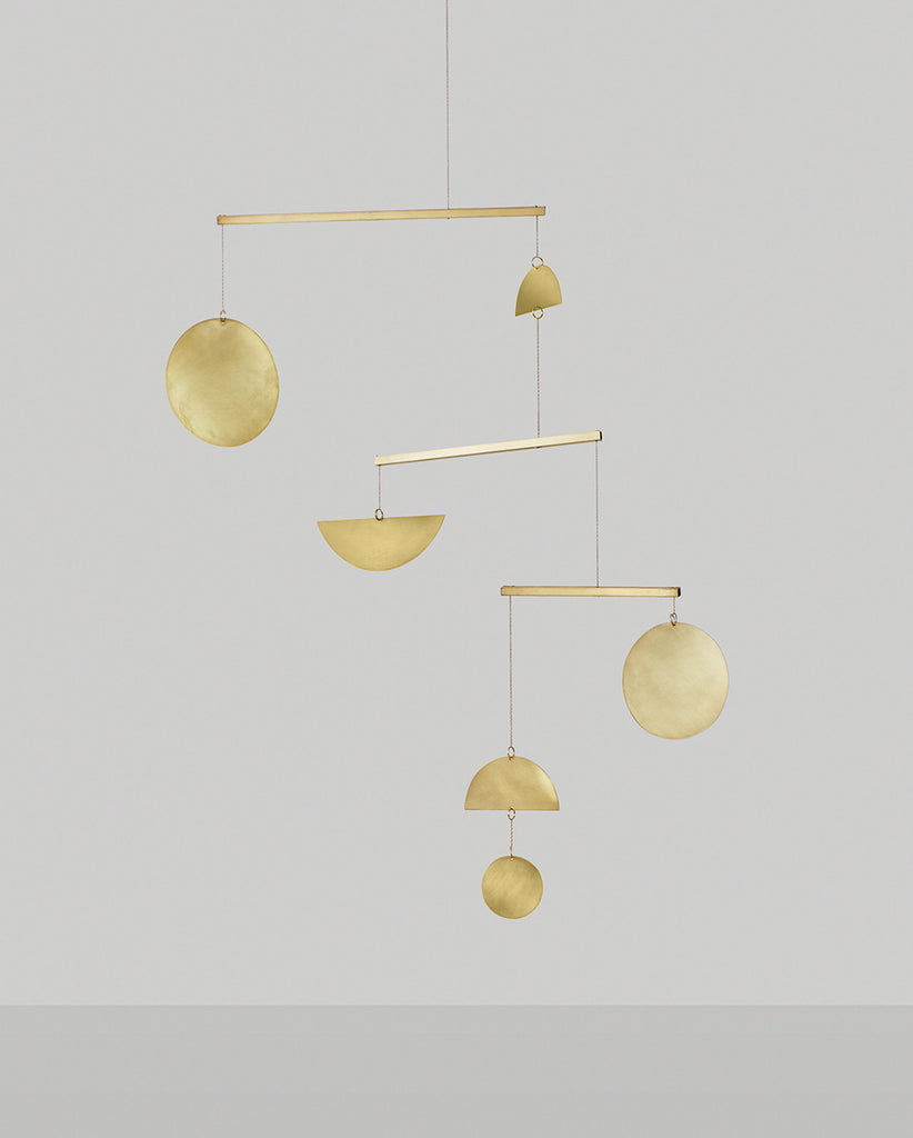 Circle and Line Brass Mobile No. 11