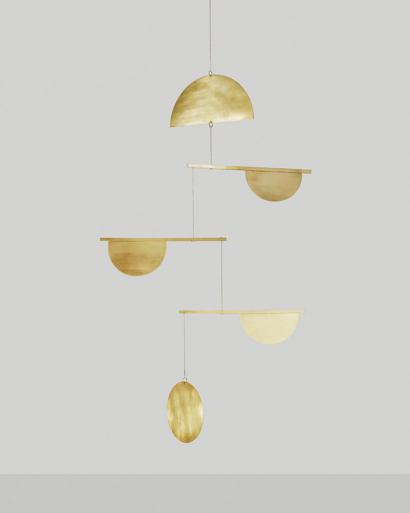 Circle and Line Brass Mobile No. 8