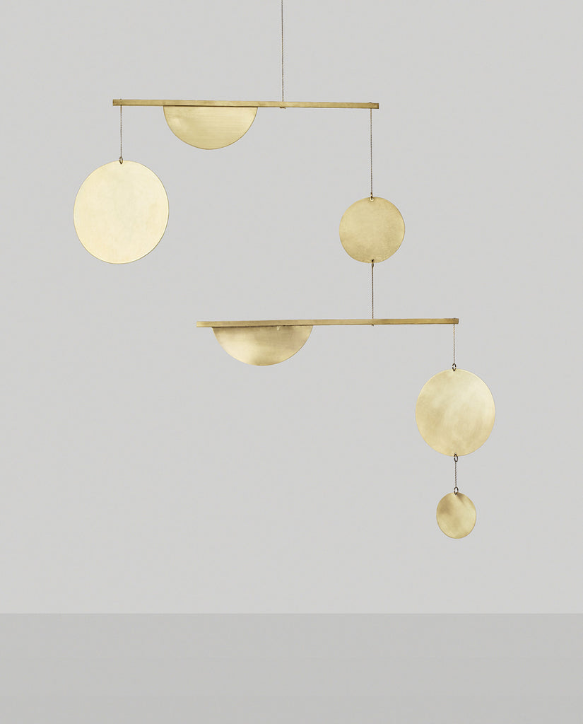 Circle and Line Brass Mobile No. 9